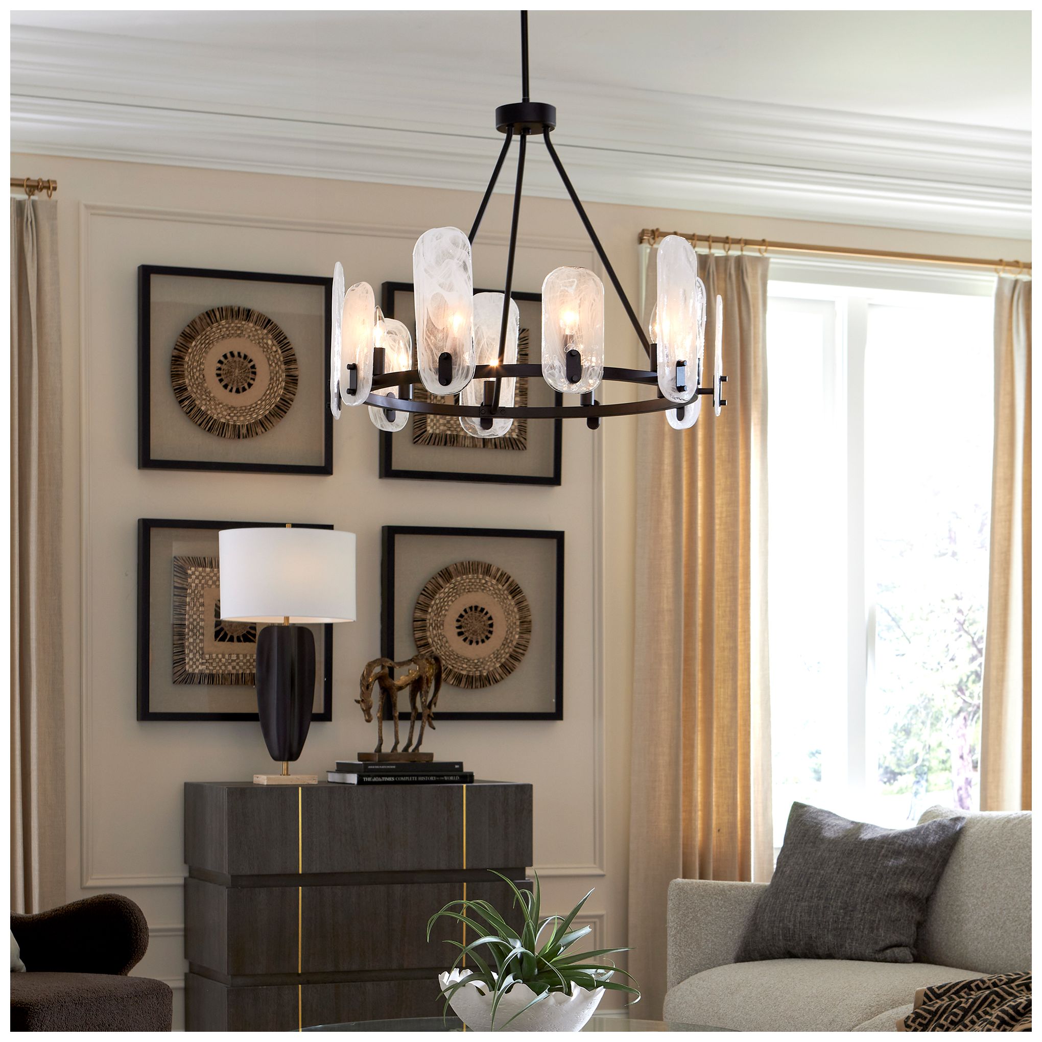 Uttermost Ellipse 28" Wide Dark Bronze 10-Light Chandelier