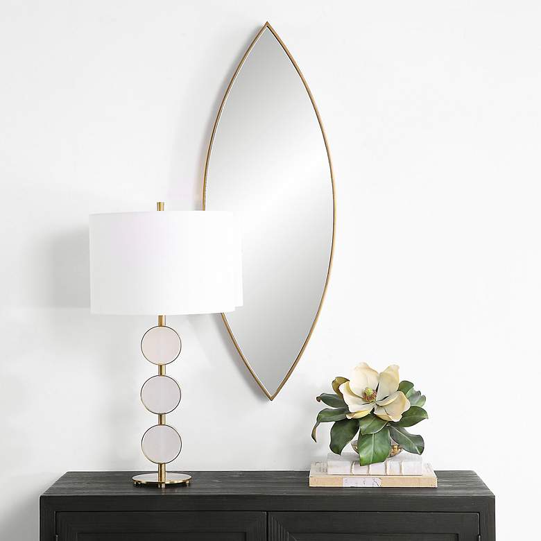 Image 2 Uttermost Ellipse Golden Bronze 14" x 39 3/4" Wall Mirror