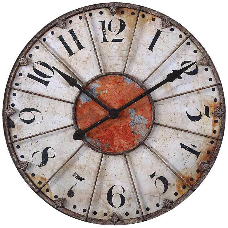 Image 1 Uttermost Ellsworth 29 inch Wide Aged Wall Clock