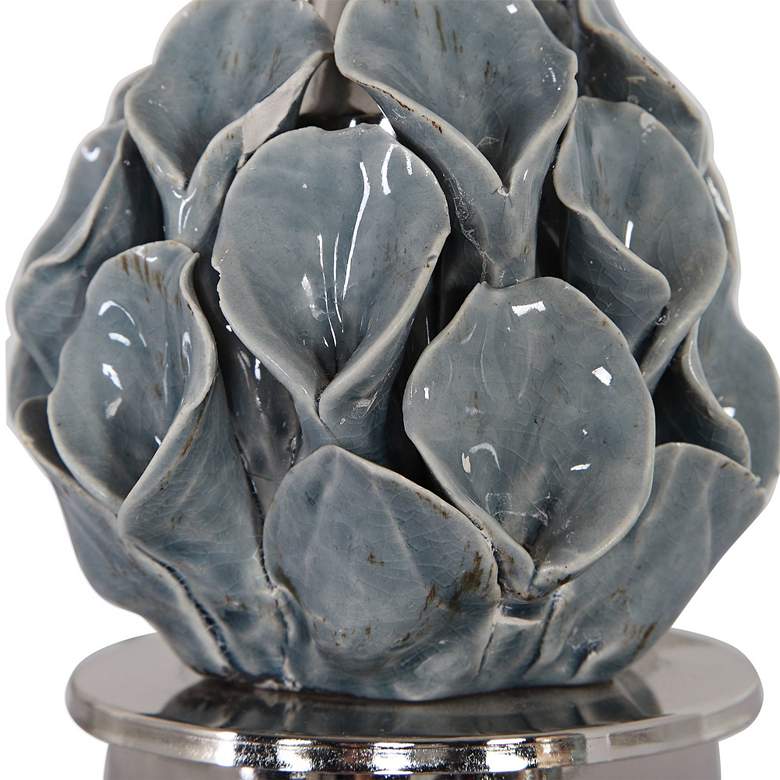 Image 6 Uttermost Elody 31 3/4" Blue Gray Glaze Lilies Ceramic Buffet Lamp more views