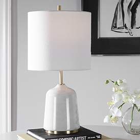 Image1 of Uttermost Eloise White and Gray Marble Accent Table Lamp