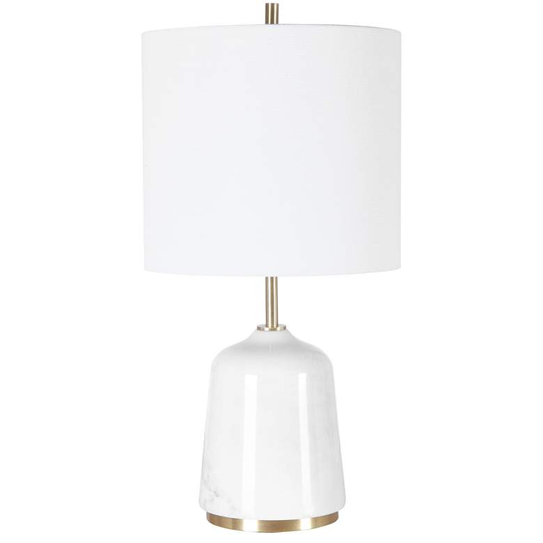 Image 6 Uttermost Eloise White and Gray Marble Accent Table Lamp more views