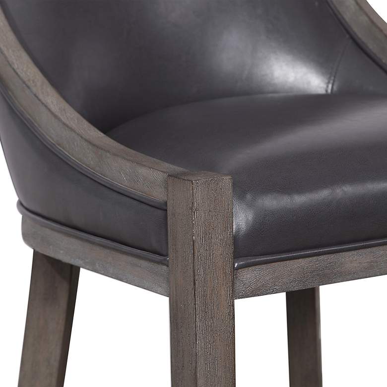 Image 6 Uttermost Elowen Gray Leather Counter Height Bar Stool more views