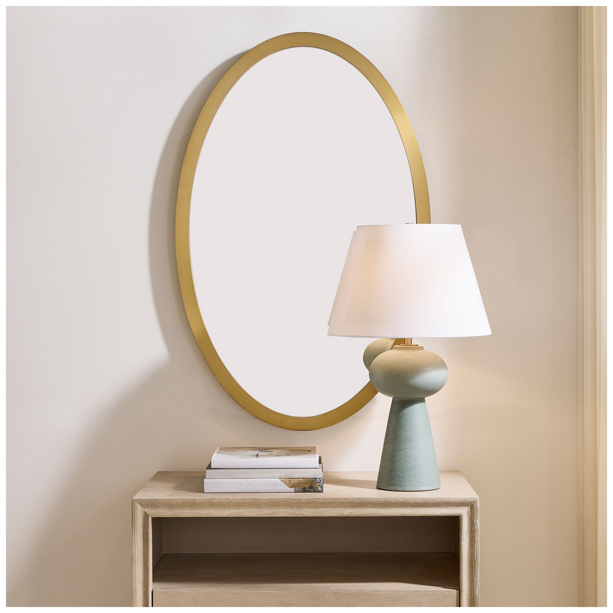 Image 2 Uttermost Elstree 27" x 42" Gold SS Oval Mirror more views