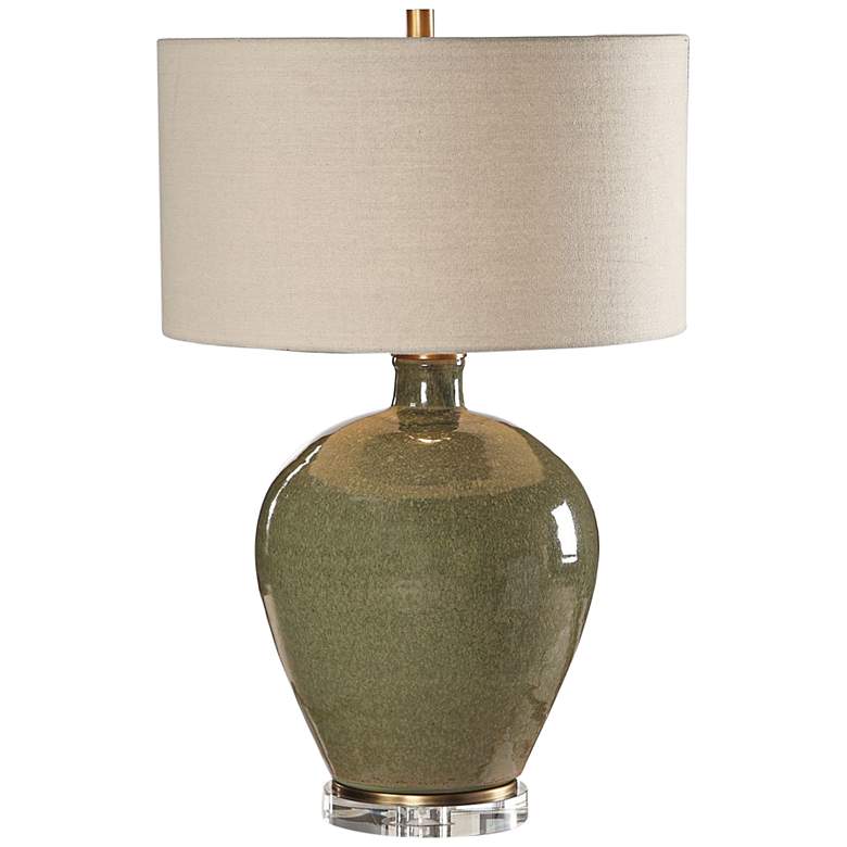 Image 2 Uttermost Elva 27 1/4 inch Emerald Green Glaze Ceramic Table Lamp