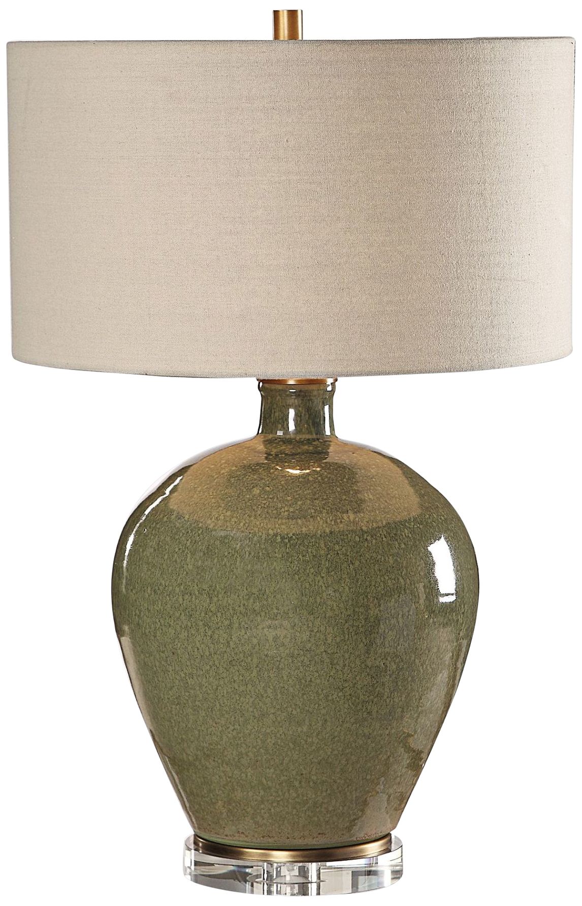 Uttermost Elva Emerald Green Glaze Ceramic Table Lamp