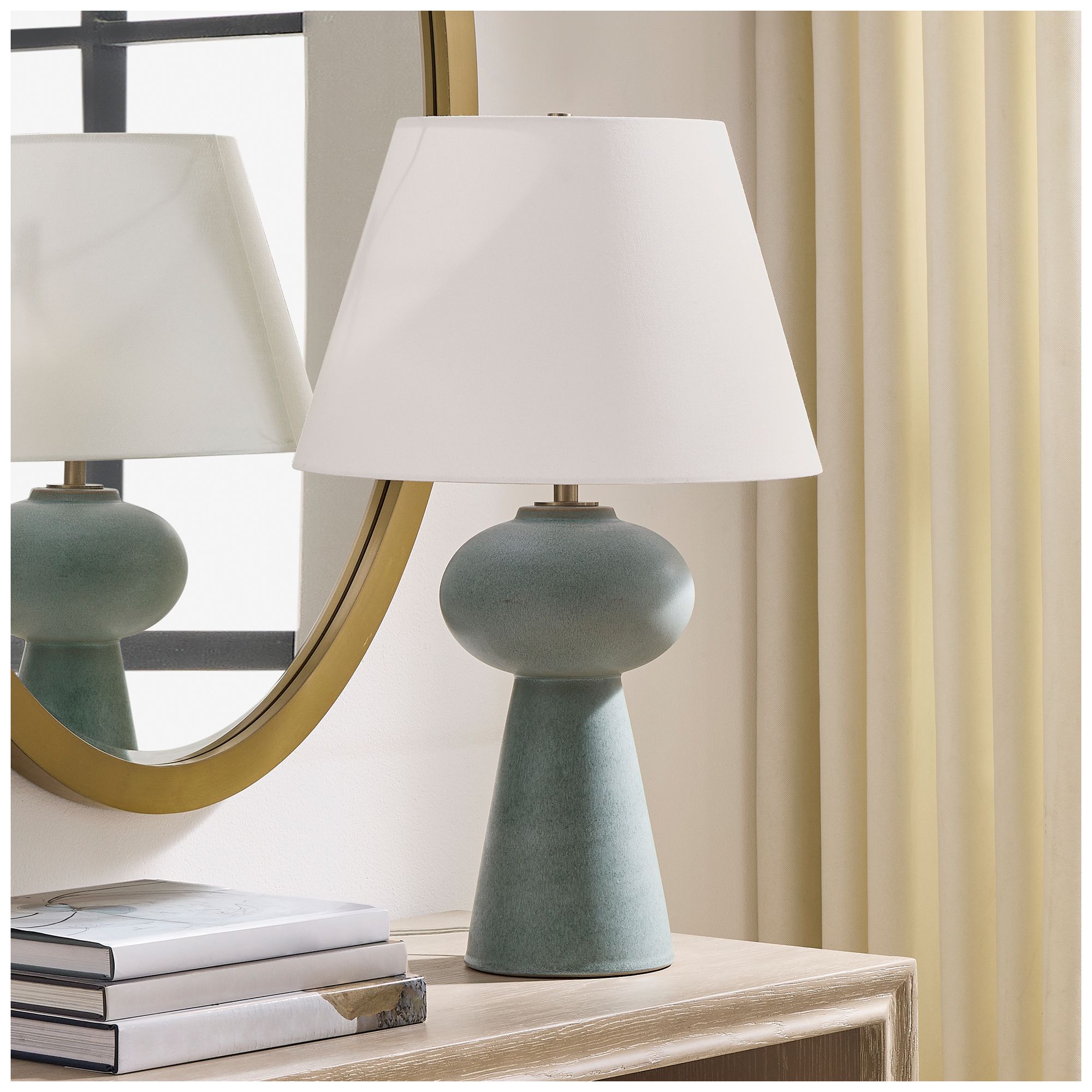 Image 3 Uttermost Elwyn 25 3/4" Dusty Blue Ceramic Table Lamp more views