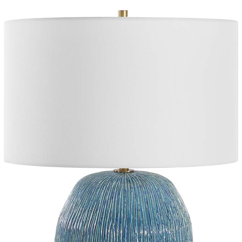 Image 6 Uttermost Elysia Blue Ceramic Accent Table Lamp more views