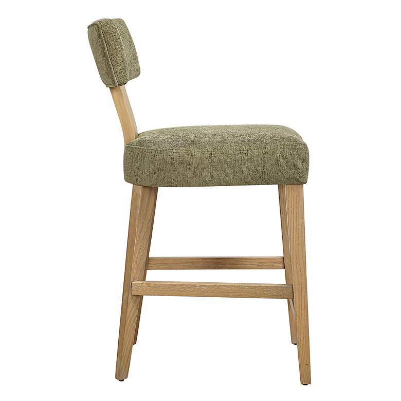 Image 4 Uttermost Elysian Moss Green and Natural Oak Counter Stool more views