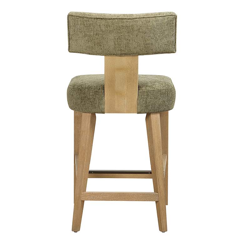 Image 5 Uttermost Elysian Moss Green and Natural Oak Counter Stool more views