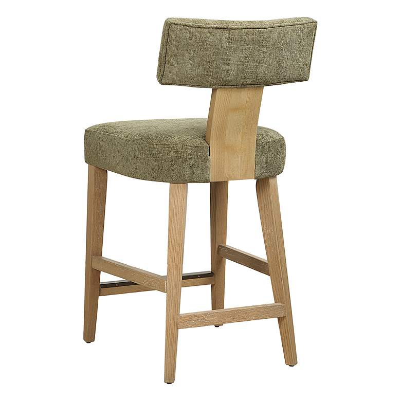 Image 6 Uttermost Elysian Moss Green and Natural Oak Counter Stool more views