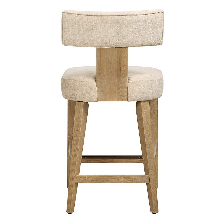 Image 5 Uttermost Elysian Sand Fabric and Natural Oak Wood Counter Stool more views