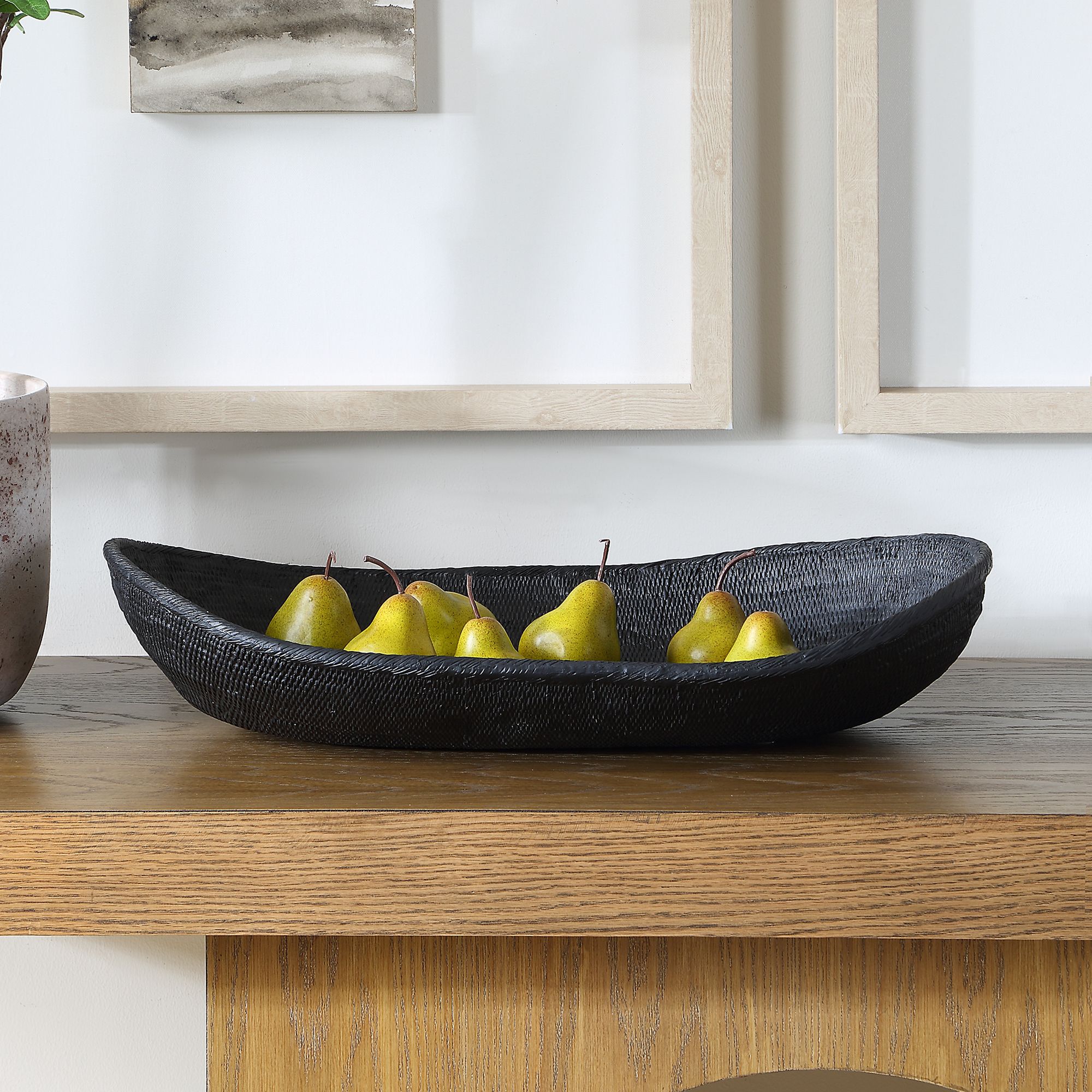 Image 3 Uttermost Ember Weave 23" Wide Black Outdoor Bowl more views
