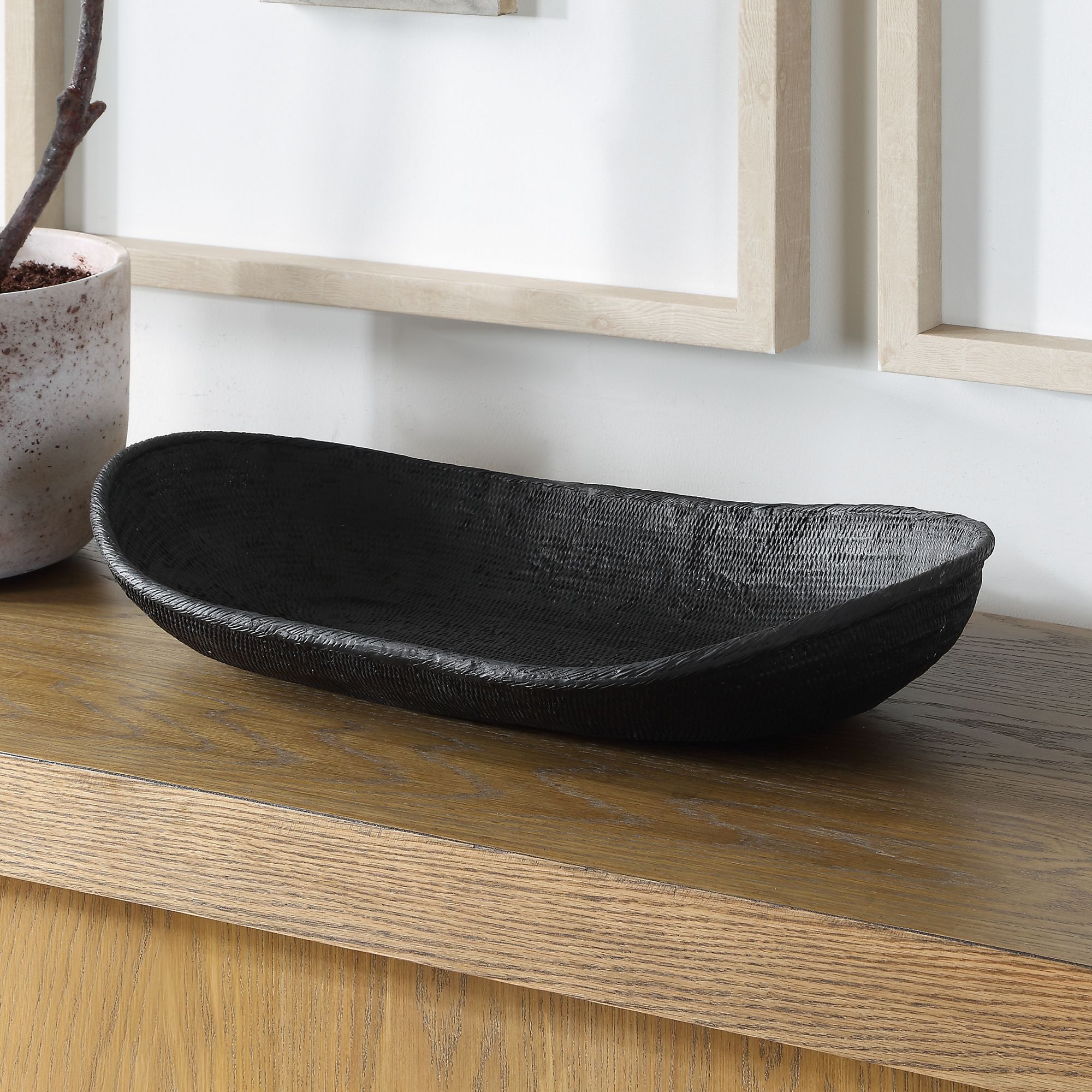 Image 4 Uttermost Ember Weave 23" Wide Black Outdoor Bowl more views