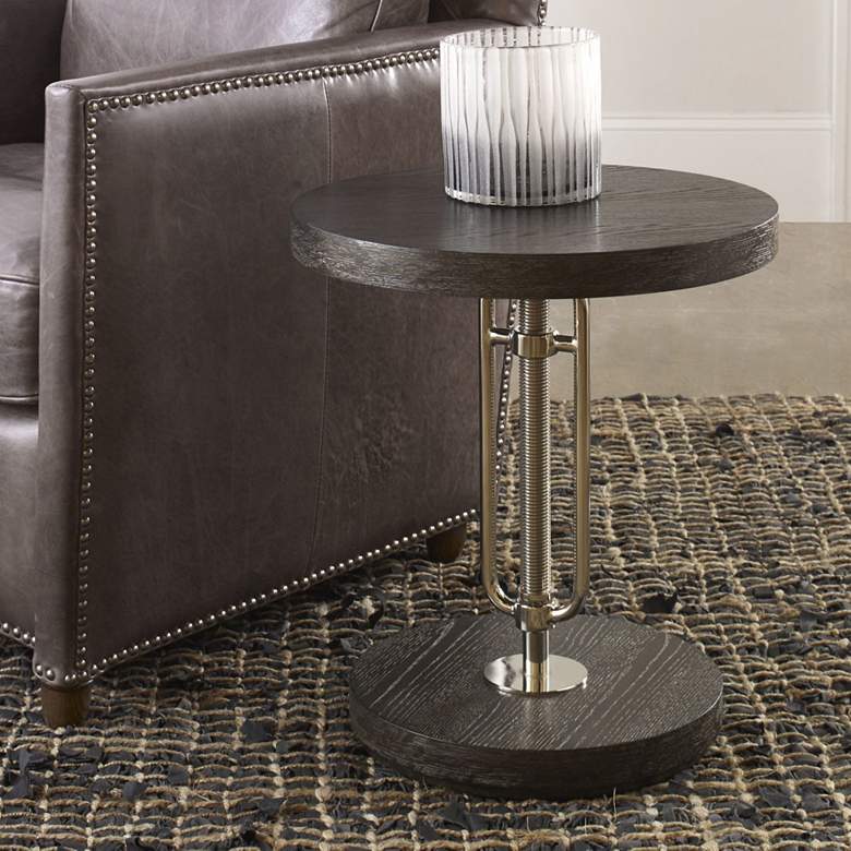 Image 1 Uttermost Emilian 18 inch Wide Ebony Adjustable Accent Table