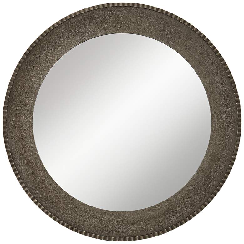 Image 2 Uttermost Empire Matte Metallic Silver 34 inch Round Wall Mirror