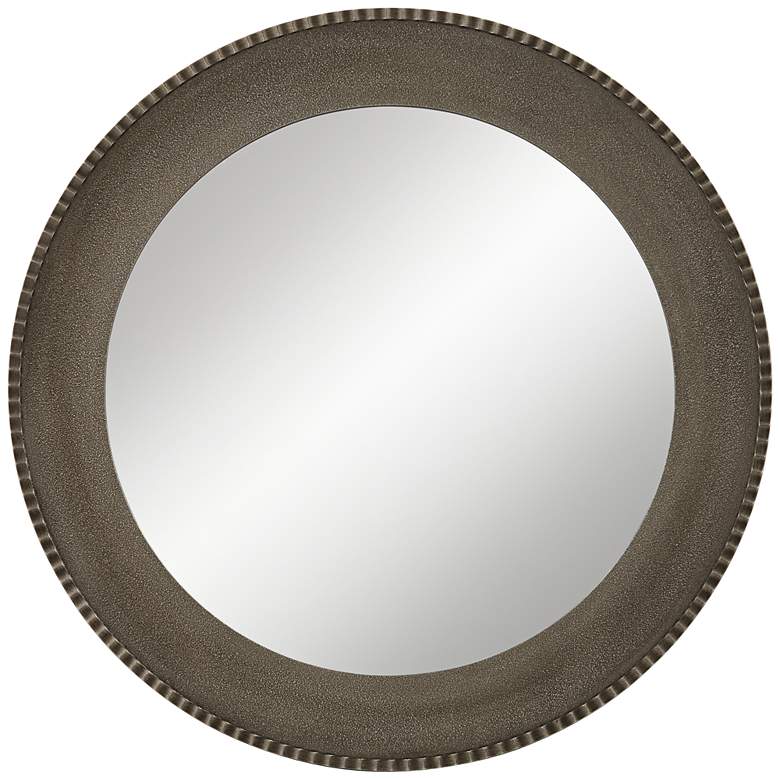 Image 3 Uttermost Empire Matte Metallic Silver 34" Round Wall Mirror