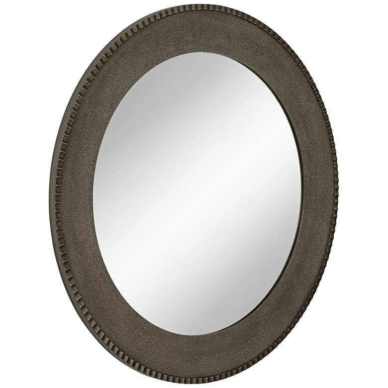 Image 6 Uttermost Empire Matte Metallic Silver 34" Round Wall Mirror more views