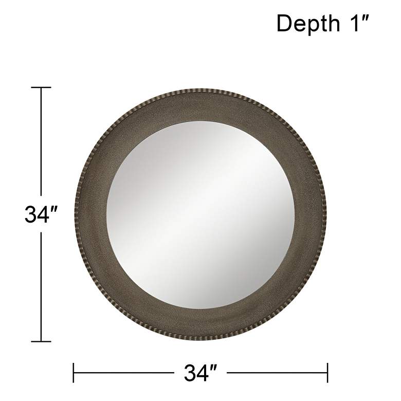 Image 7 Uttermost Empire Matte Metallic Silver 34 inch Round Wall Mirror more views
