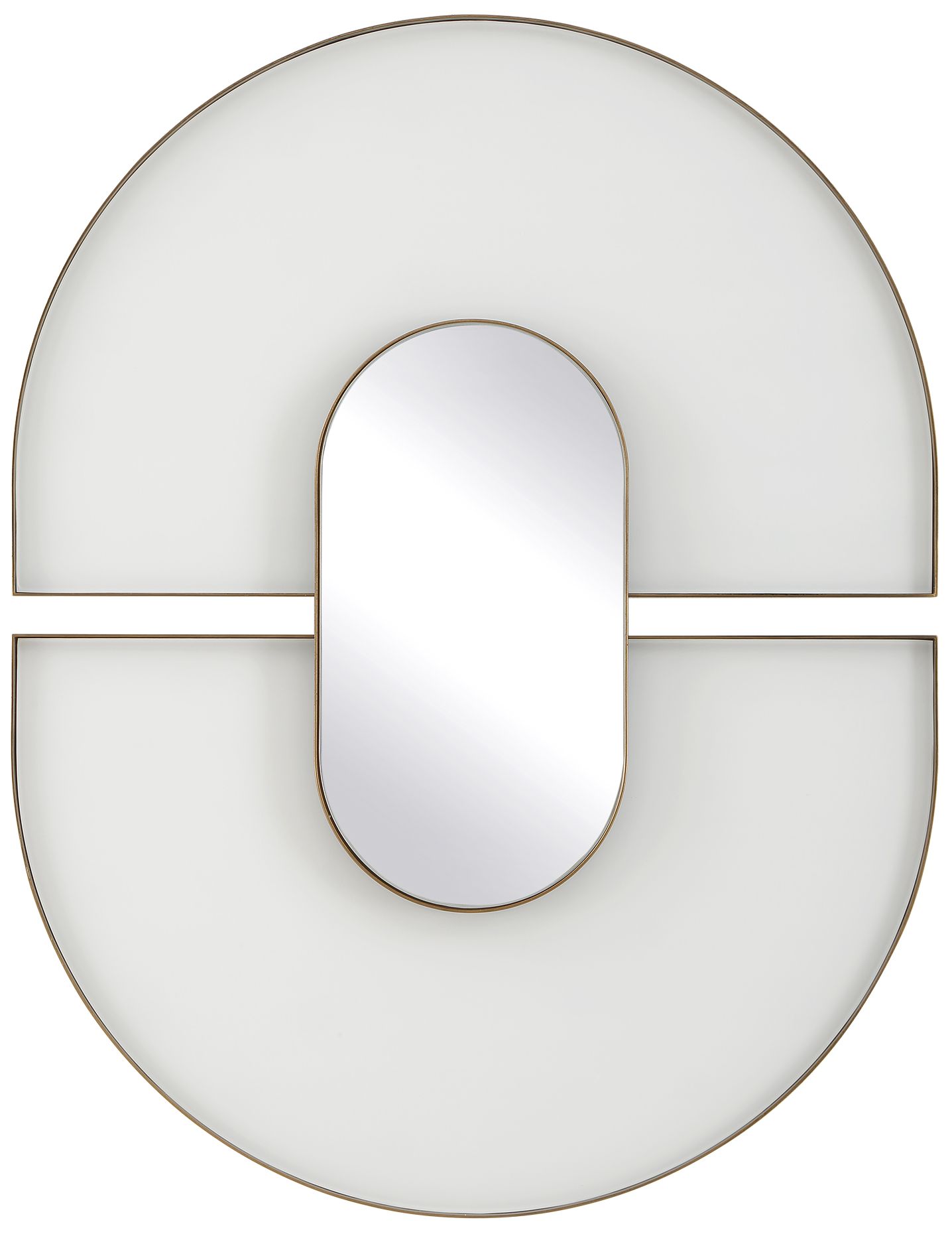 Image 2 Uttermost Encase 23 1/2" x 30 1/2" White and Gold Oval Mirror