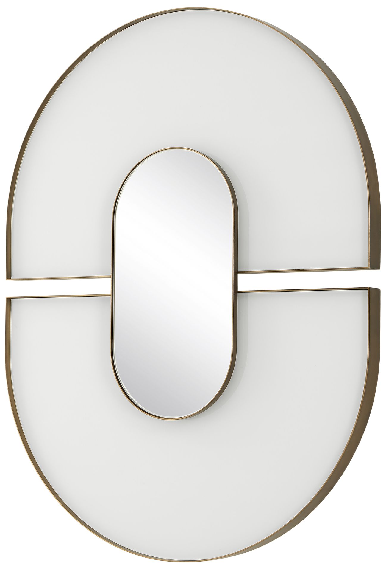 Image 4 Uttermost Encase 23 1/2" x 30 1/2" White and Gold Oval Mirror more views