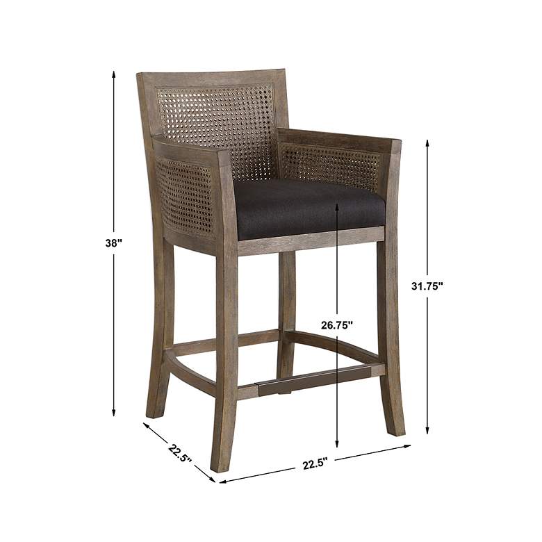 Image 6 Uttermost Encore 26 3/4" Dark Gray Wood Counter Stool more views