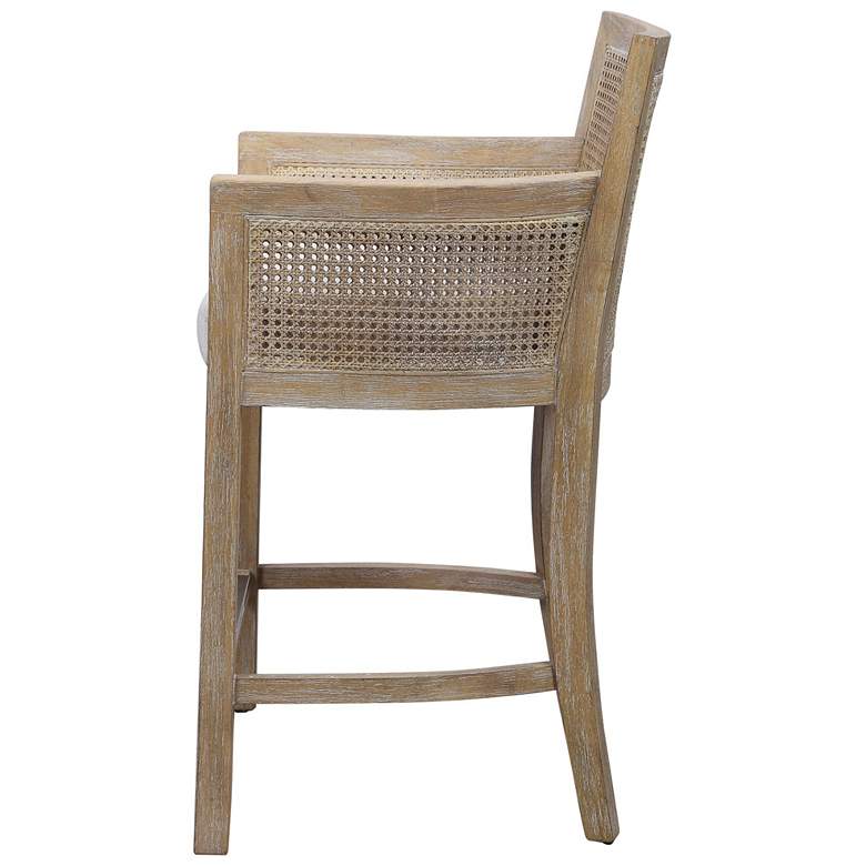 Image 4 Uttermost Encore 26" Natural Wood and Rattan Counter Stool more views
