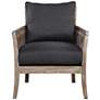 Uttermost Encore Dark Gray Fabric and Wood Accent Armchair in scene
