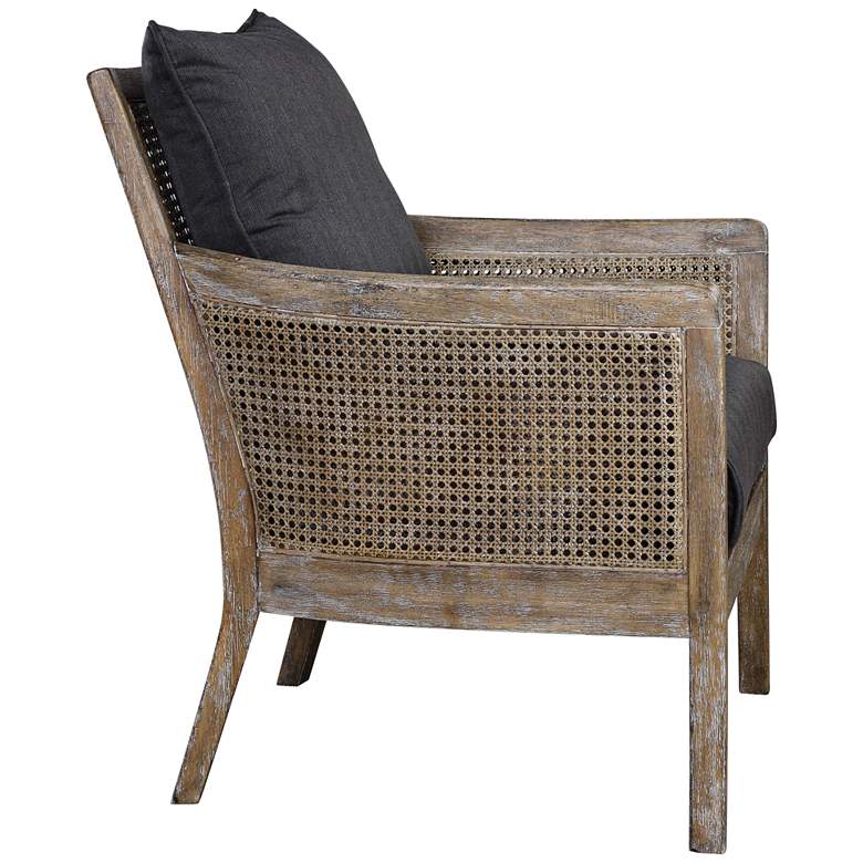 Image 4 Uttermost Encore Dark Gray Fabric and Wood Accent Armchair more views
