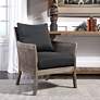 Thumbnail4 of Uttermost Encore Dark Gray Fabric and Wood Accent Armchair more views
