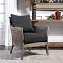 Uttermost Encore Dark Gray Fabric and Wood Accent Armchair in scene