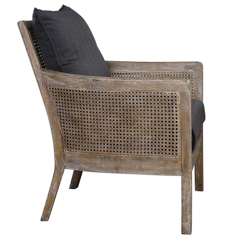 Image 6 Uttermost Encore Dark Gray Fabric and Wood Accent Armchair more views