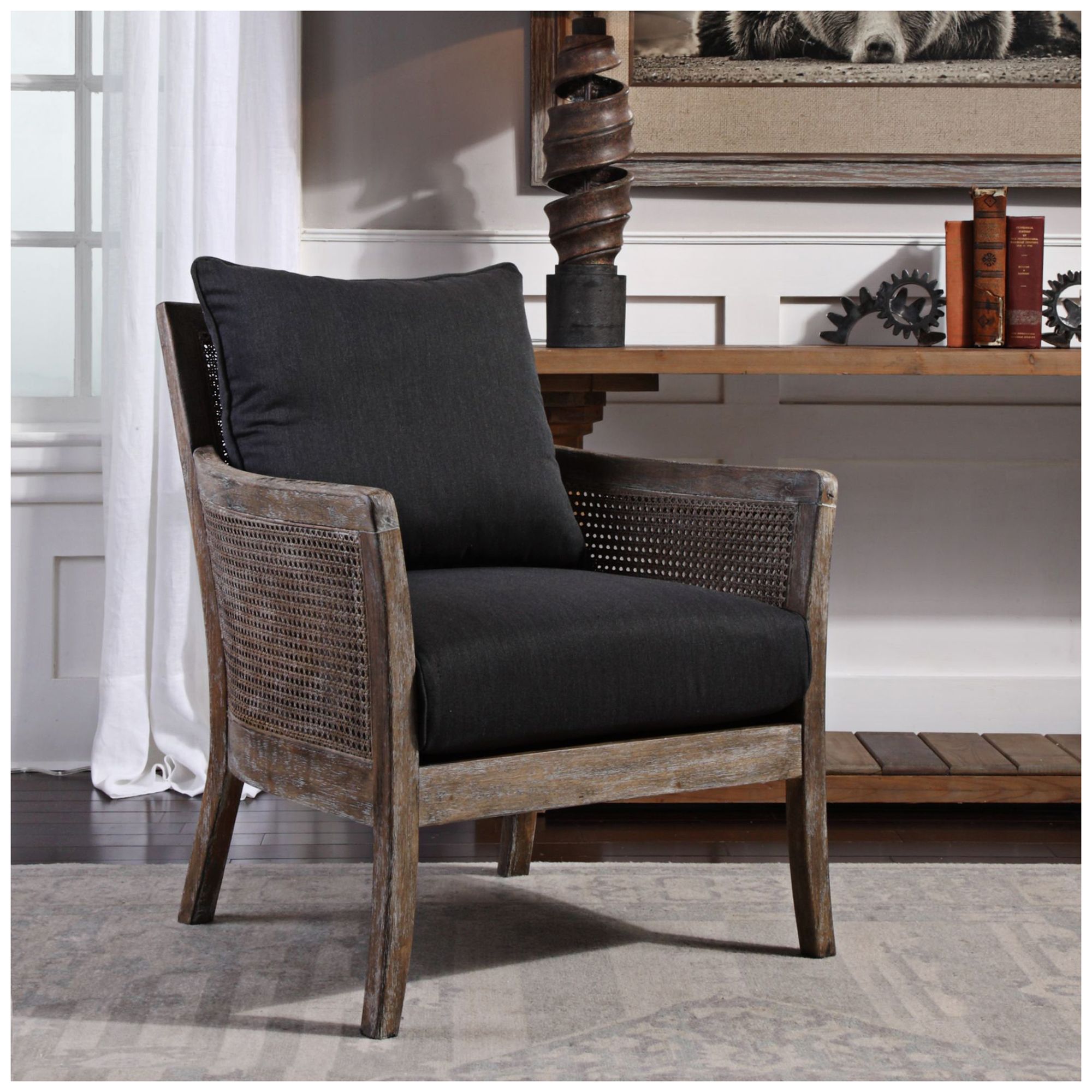 dark wood accent chair