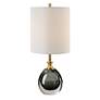 2_Uttermost Enigma 20" High Modern Teal Blue Art Glass Table Lamp