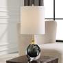 1_Uttermost Enigma 20" High Modern Teal Blue Art Glass Table Lamp