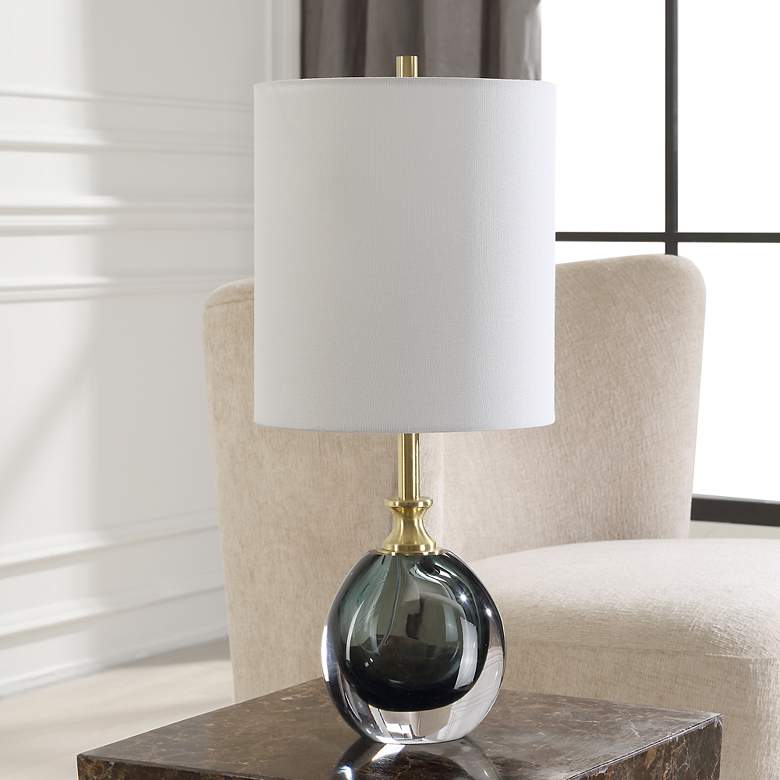 Image 3 Uttermost Enigma 20" High Modern Teal Blue Art Glass Table Lamp more views