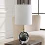 3_Uttermost Enigma 20" High Modern Teal Blue Art Glass Table Lamp more views