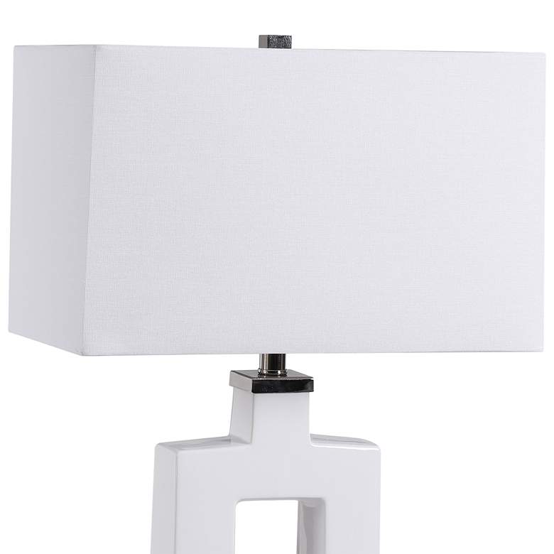 Image 4 Uttermost Entry 29 1/2 inch Modern White Glaze Ceramic Table Lamp more views