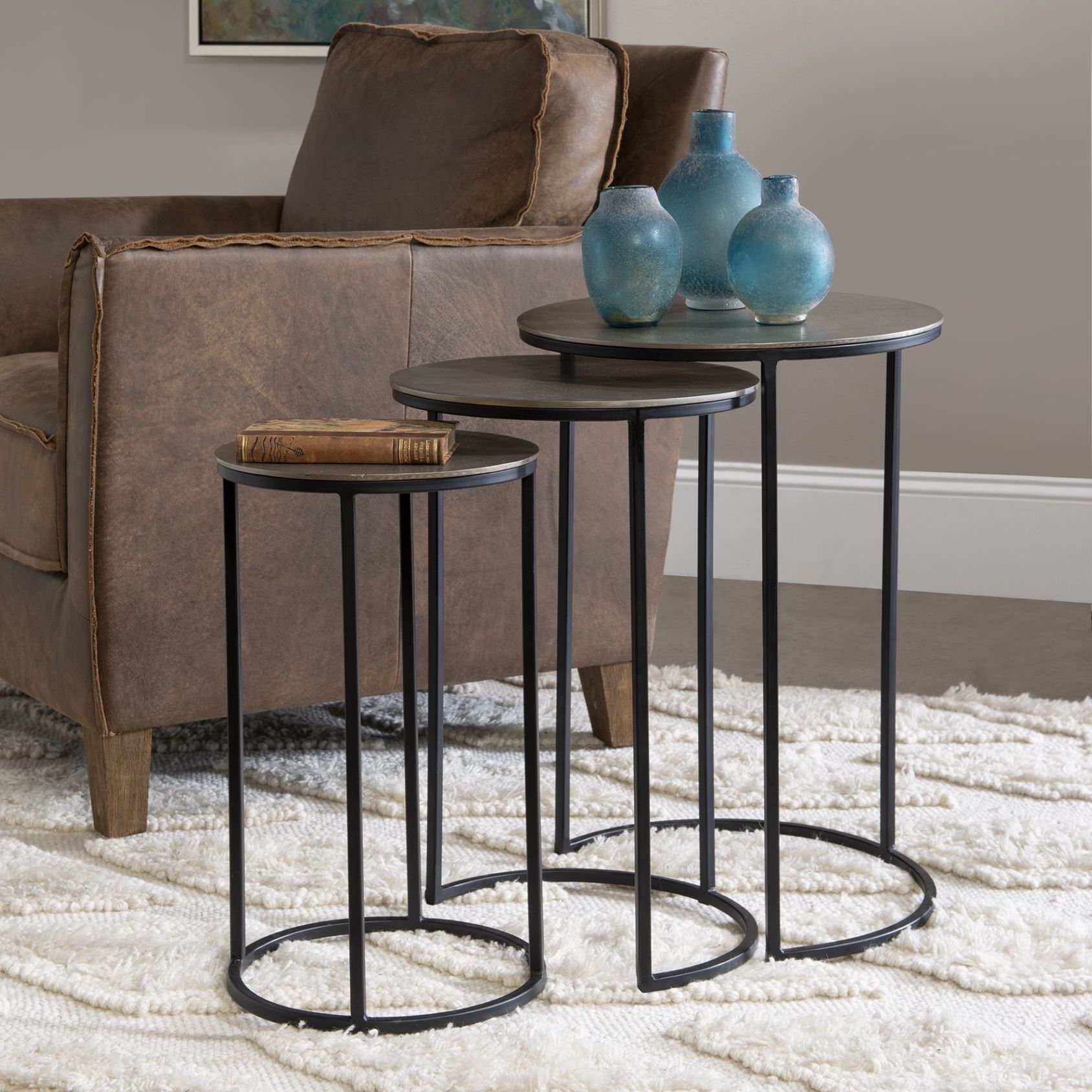 nest of 3 tables black