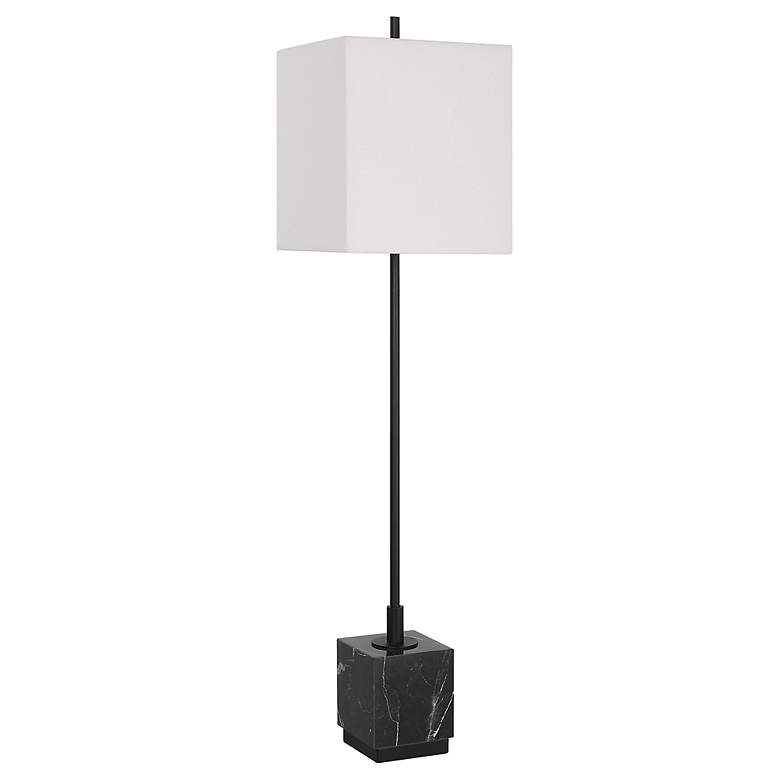 Image 5 Uttermost Escort 37" High Satin Black Metal Buffet Table Lamp more views