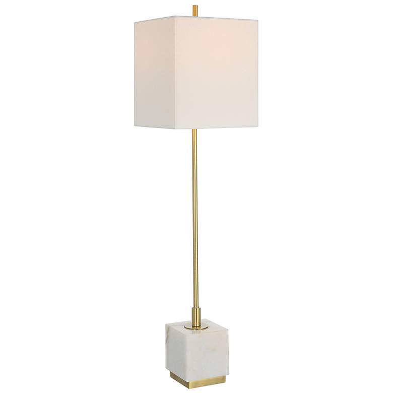 Image 2 Uttermost Escort Plated Brushed Brass Buffet Table Lamp