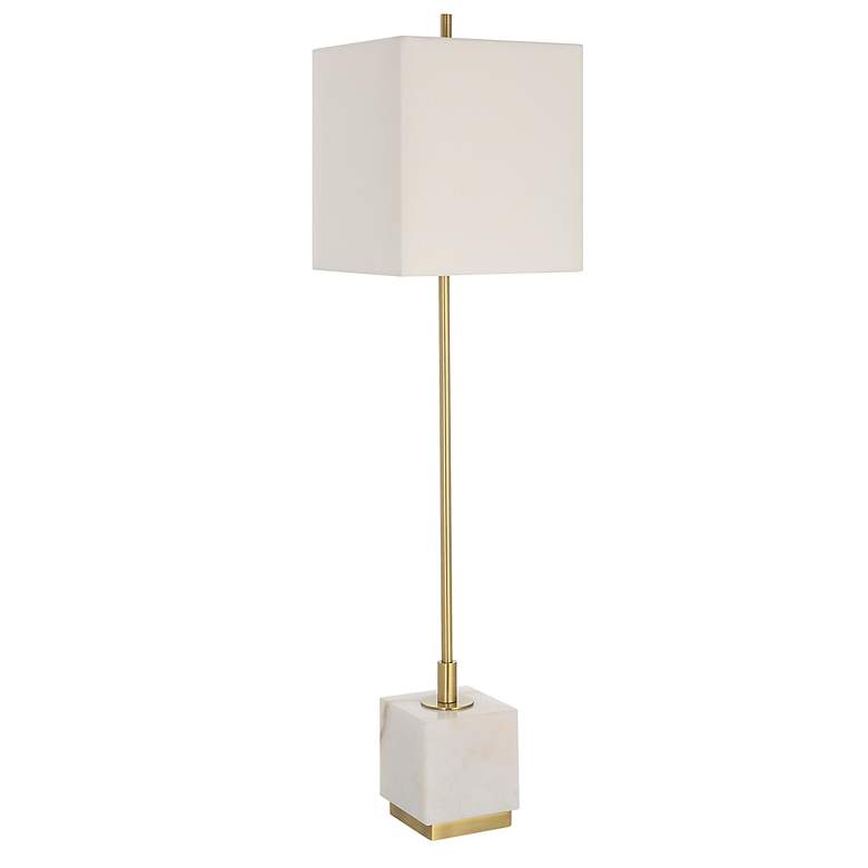 Image 4 Uttermost Escort Plated Brushed Brass Buffet Table Lamp more views