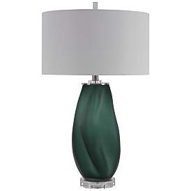 Image2 of Uttermost Esmeralda Frosted Emerald Green Glass Table Lamp