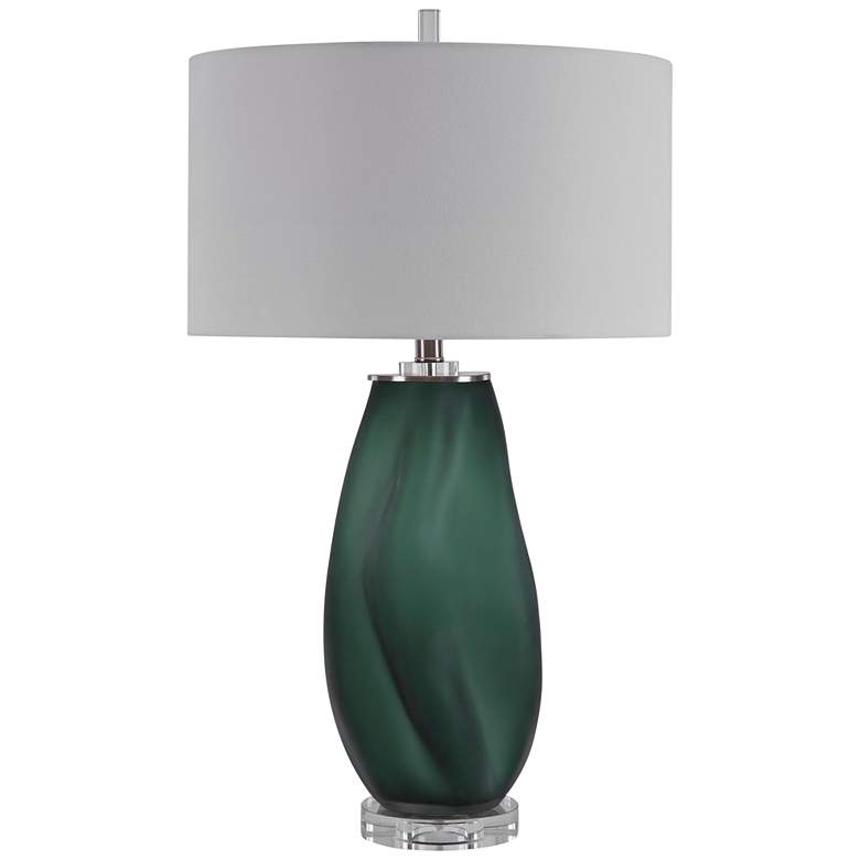 Image 2 Uttermost Esmeralda Frosted Emerald Green Glass Table Lamp