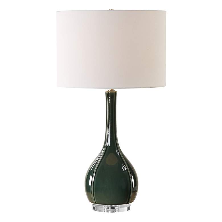 Image 2 Uttermost Essex 27 1/4" High Crackled Hunter Green Ceramic Table Lamp