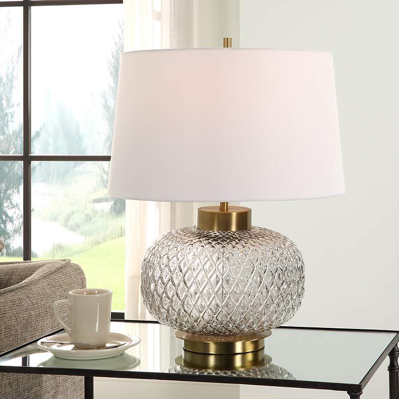 Image 1 Uttermost Estelle Light Smoke-Gray Glass Table Lamp