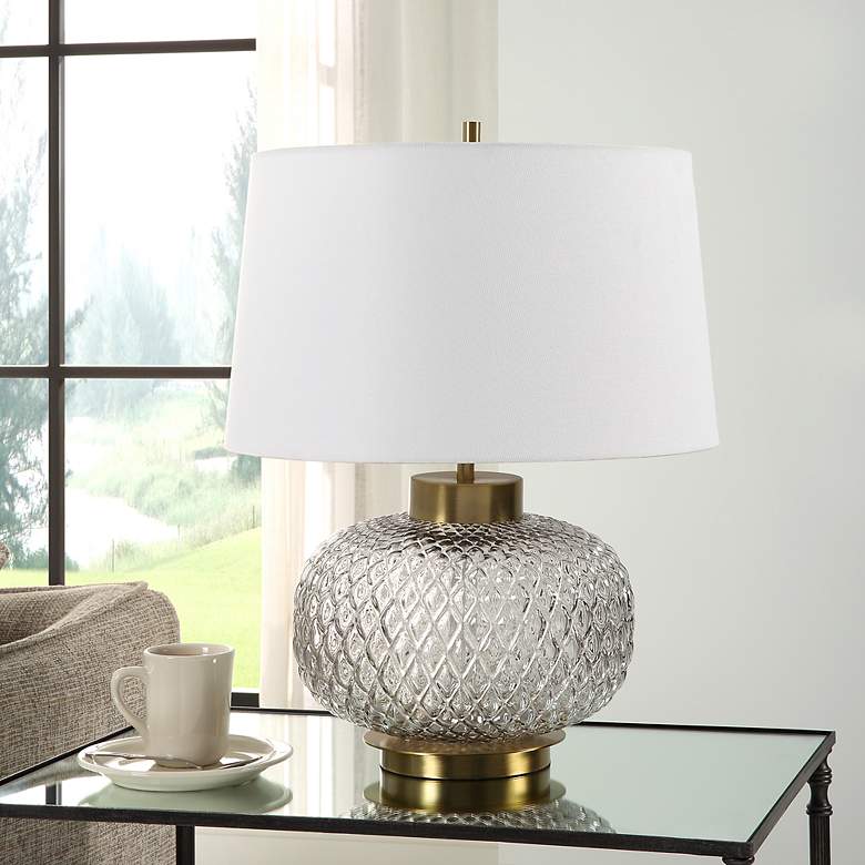 Image 3 Uttermost Estelle Light Smoke-Gray Glass Table Lamp more views