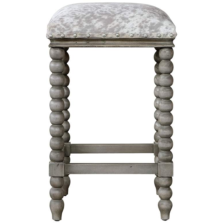 Image 3 Uttermost Estes 26 inch Gray Faux Cow Hide Counter Stool more views