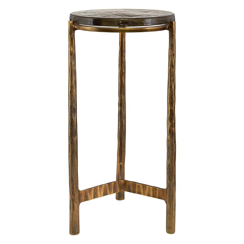 Image 2 Uttermost Eternity 11 1/2" Wide Antique Brass Accent Table