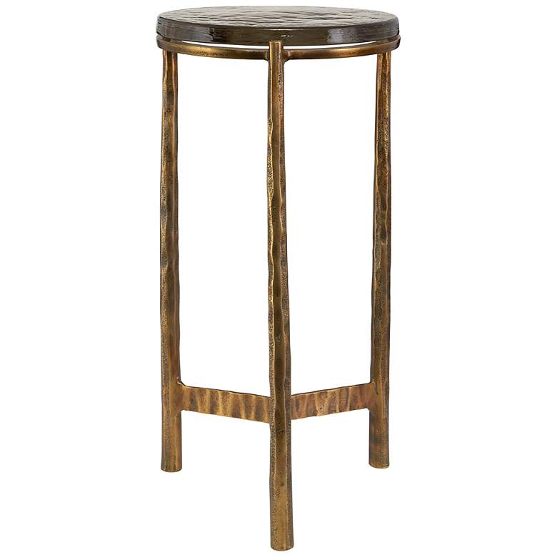 Image 4 Uttermost Eternity 11 1/2" Wide Antique Brass Accent Table more views